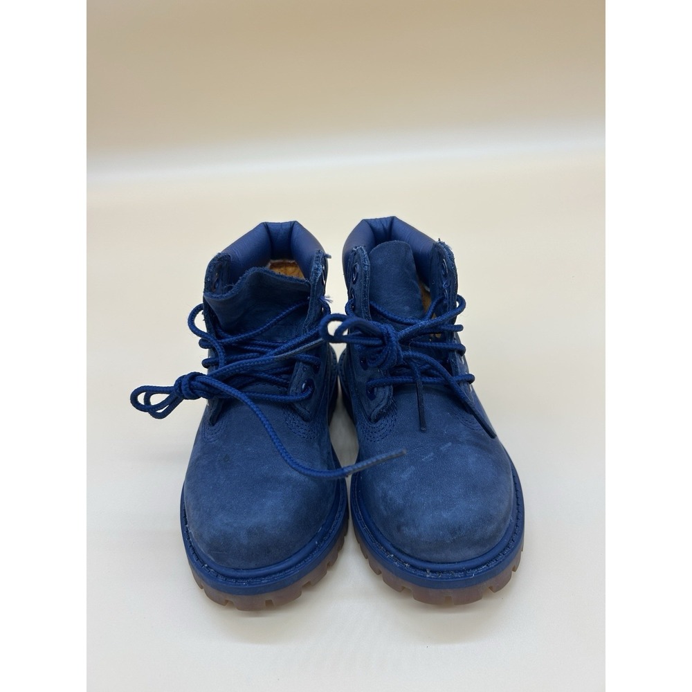 Timberland Toddler Boots Size 6 Blue Nubuck Waterproof Lace Up Kids Boots - Picture 2 of 6